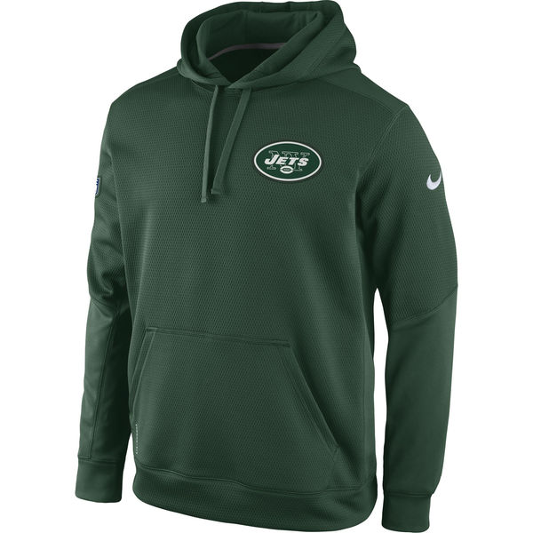 Men New York Jets Nike KO Chain Fleece Pullover Performance Hoodie Green->youth nfl jersey->Youth Jersey